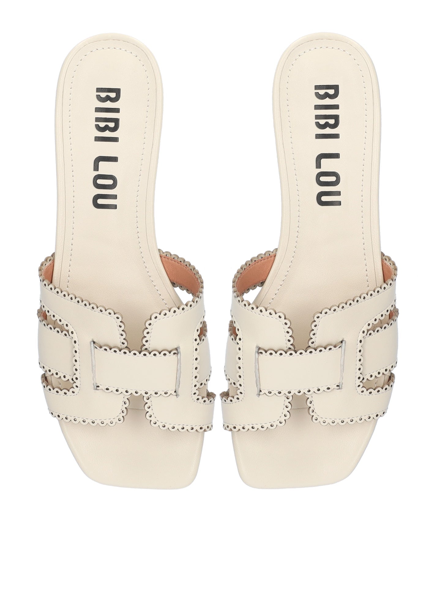 Young Ideas/Henmores - Holly Scalloped Flat Sandal - Off White - 4