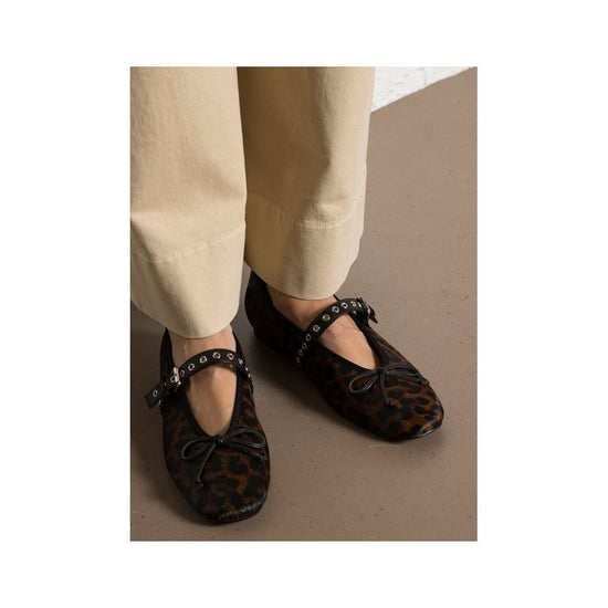 Young Ideas/Henmores - Leopard Strap Detail Ballet Flats - Leopard - 3