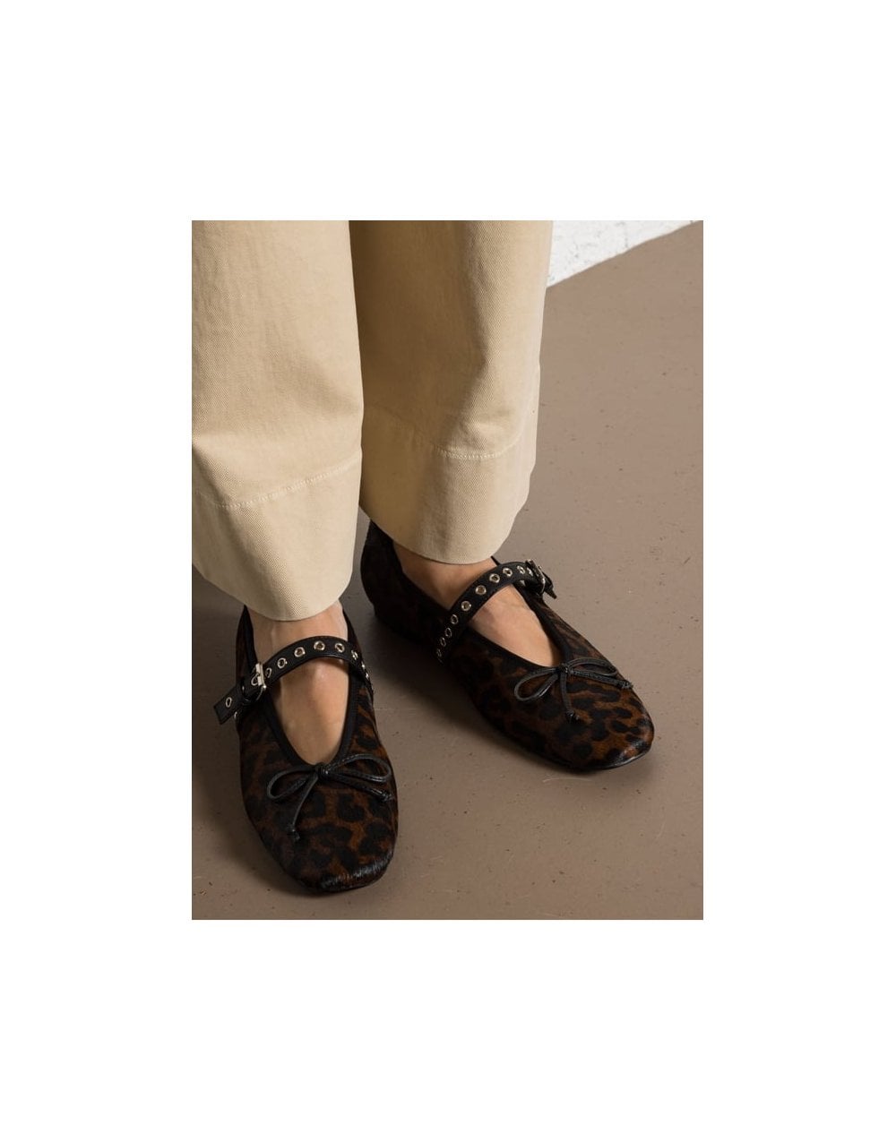 Young Ideas/Henmores - Leopard Strap Detail Ballet Flats - Leopard - 3