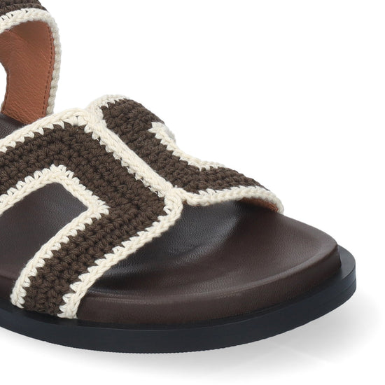 Young Ideas/Henmores - Mindy Crochet Slide On Sandal - Marron - 4