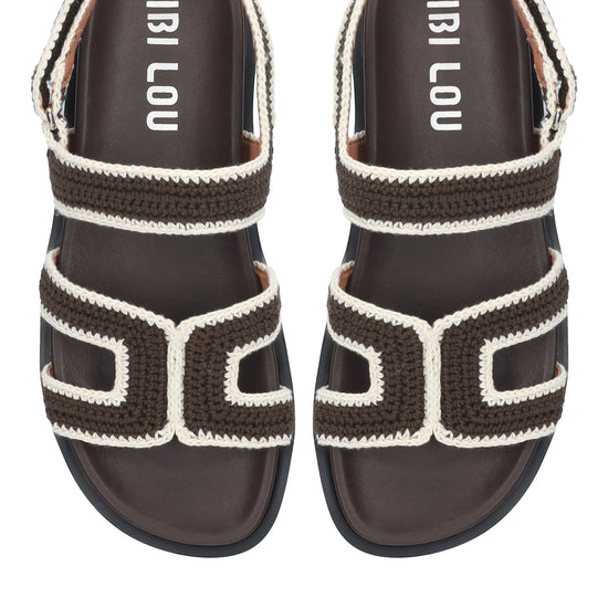 Young Ideas/Henmores - Mindy Crochet Slide On Sandal - Marron - 4