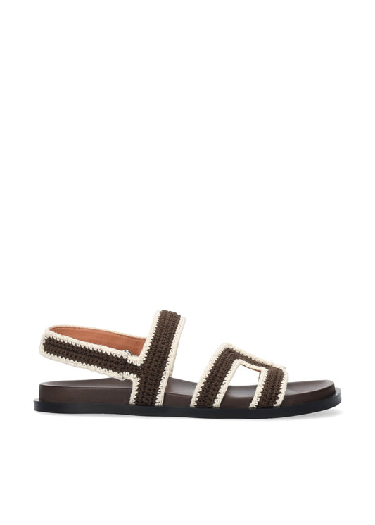 Young Ideas/Henmores - Mindy Crochet Slide On Sandal - Marron - 4
