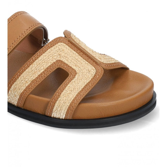 Young Ideas/Henmores - Mindy Raffia Slide On Sandal - Brown Raffia - 4