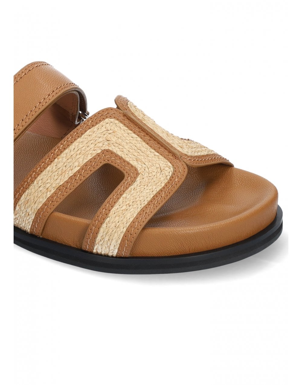 Young Ideas/Henmores - Mindy Raffia Slide On Sandal - Brown Raffia - 4