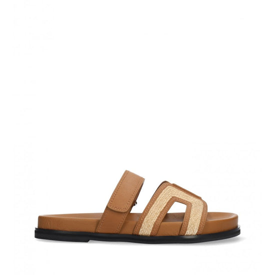 Young Ideas/Henmores - Mindy Raffia Slide On Sandal - Brown Raffia - 4