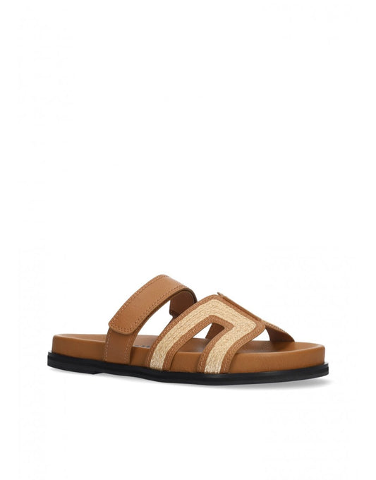 Young Ideas/Henmores - Mindy Raffia Slide On Sandal - Brown Raffia - 4
