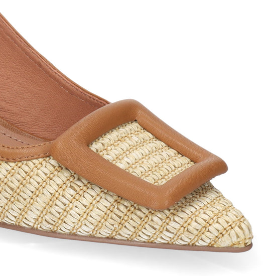 Young Ideas/Henmores - Raffia Sling Back Pump - Natural - 4