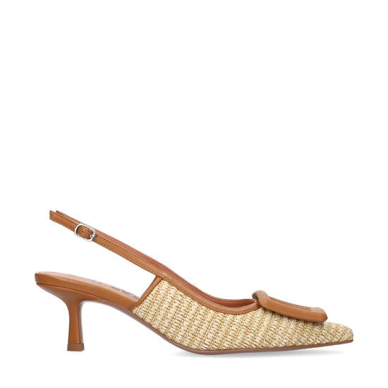 Young Ideas/Henmores - Raffia Sling Back Pump - Natural - 4