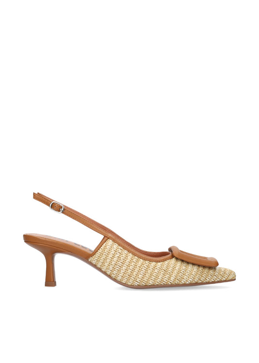 Young Ideas/Henmores - Raffia Sling Back Pump - Natural - 4