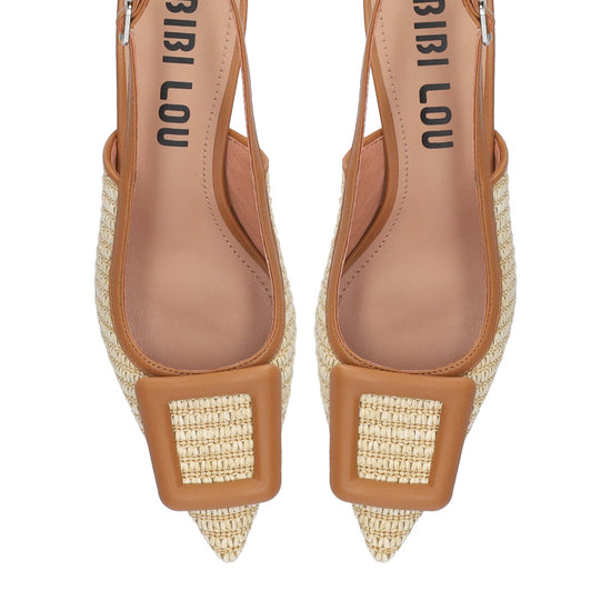 Young Ideas/Henmores - Raffia Sling Back Pump - Natural - 4