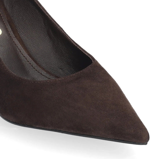 Young Ideas & Henmores -Simone Pointed Suede Heels -Marron -4