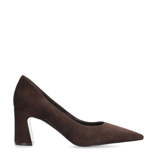 Young Ideas & Henmores -Simone Pointed Suede Heels -Marron -4