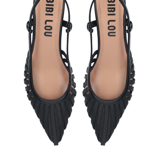 Young Ideas/Henmores - Sling Back Kitten Heel - Black - 4