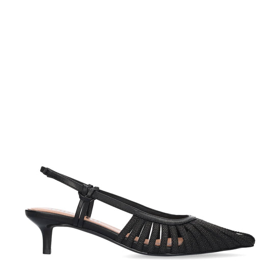Young Ideas/Henmores - Sling Back Kitten Heel - Black - 4