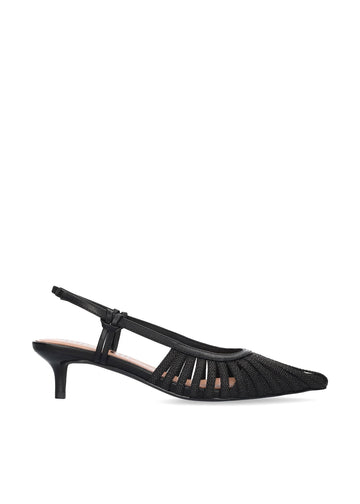 Young Ideas/Henmores - Sling Back Kitten Heel - Black - 4