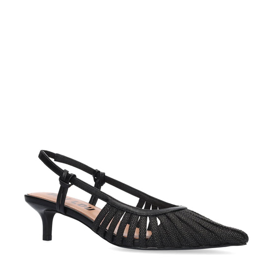 Young Ideas/Henmores - Sling Back Kitten Heel - Black - 4