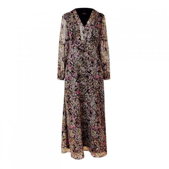 Young Ideas/Henmores - C_Dennas Sheer Sleeve Midi Dress - 963 Burgundy Floral - 8