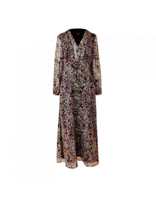 Young Ideas/Henmores - C_Dennas Sheer Sleeve Midi Dress - 963 Burgundy Floral - 8