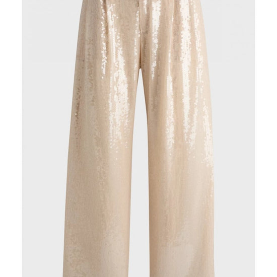 Young Ideas/Henmores - C_Tallets Sequin Wide Leg Trousers - 848 Cream Sequin - 8