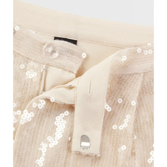 Young Ideas/Henmores - C_Tallets Sequin Wide Leg Trousers - 848 Cream Sequin - 8