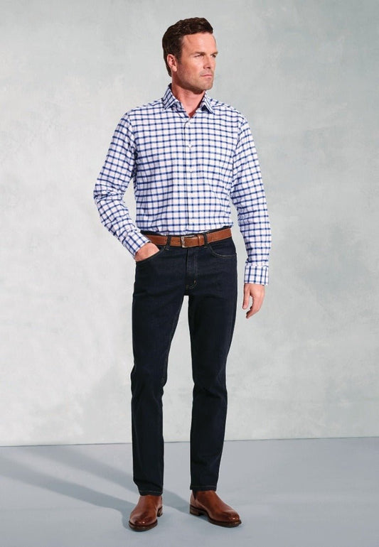 Young Ideas & Henmores - Bold Check Longsleeved Shirt - White - M