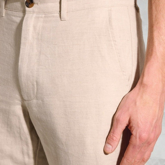 Young Ideas & Henmores - Caine Linen Trouser - Stone - 32/32