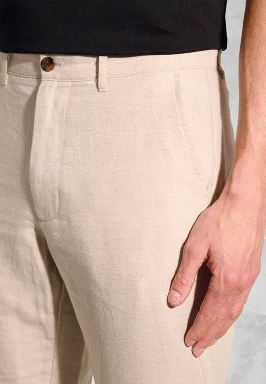 Young Ideas & Henmores - Caine Linen Trouser - Stone - 32/32