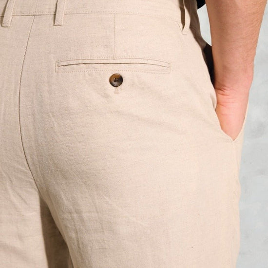 Young Ideas & Henmores - Caine Linen Trouser - Stone - 32/32