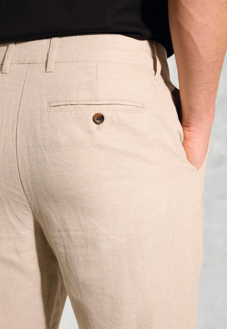 Young Ideas & Henmores - Caine Linen Trouser - Stone - 32/32