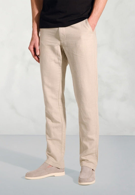 Young Ideas & Henmores - Caine Linen Trouser - Stone - 32/32