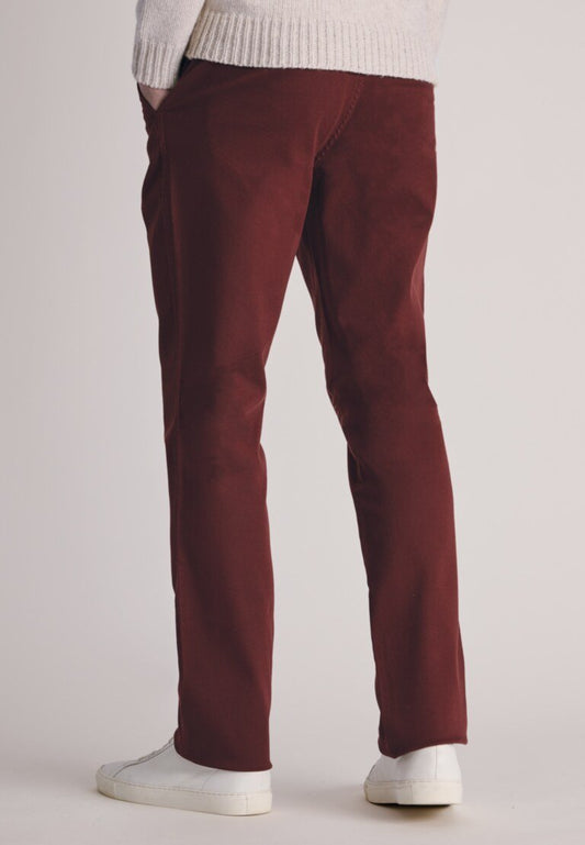 Young Ideas & Henmores -Christie Tailored Twill Trousers -Wine -32x31