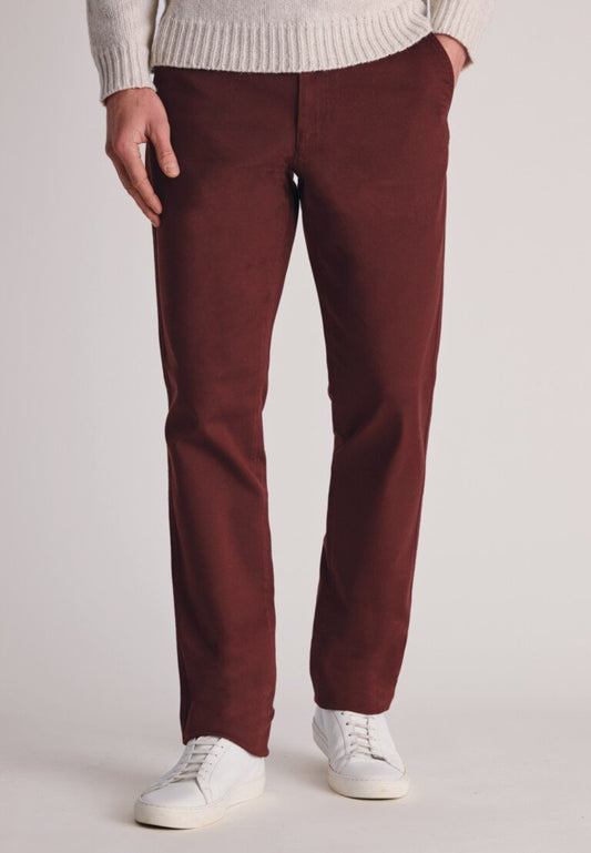 Young Ideas & Henmores -Christie Tailored Twill Trousers -Wine -32x31