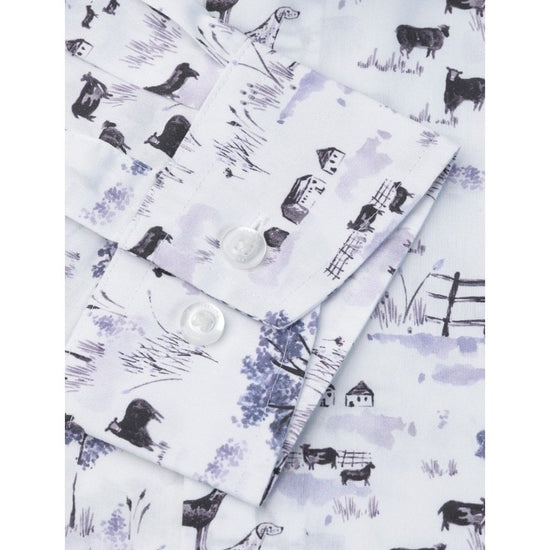 Young Ideas/Henmores - Country Print Shirt - Ecru Acorn Print - S