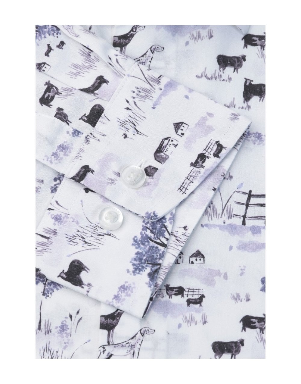 Young Ideas/Henmores - Country Print Shirt - Ecru Acorn Print - S