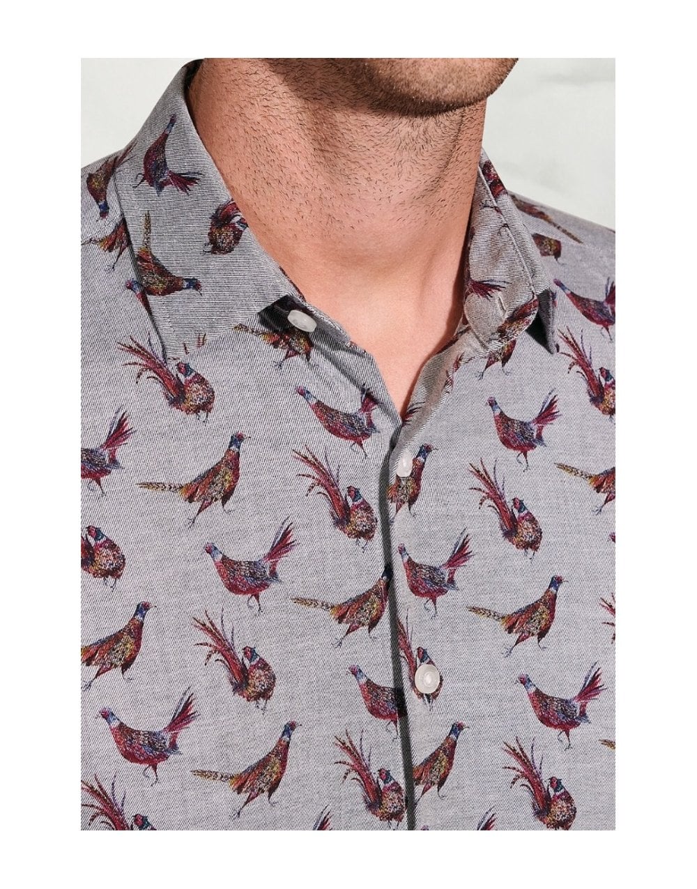 Young Ideas/Henmores - Country Print Shirt - Ecru Acorn Print - S