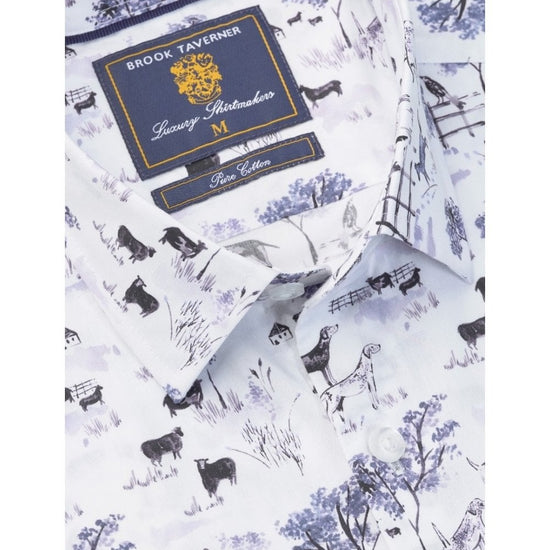 Young Ideas/Henmores - Country Print Shirt - Ecru Acorn Print - S