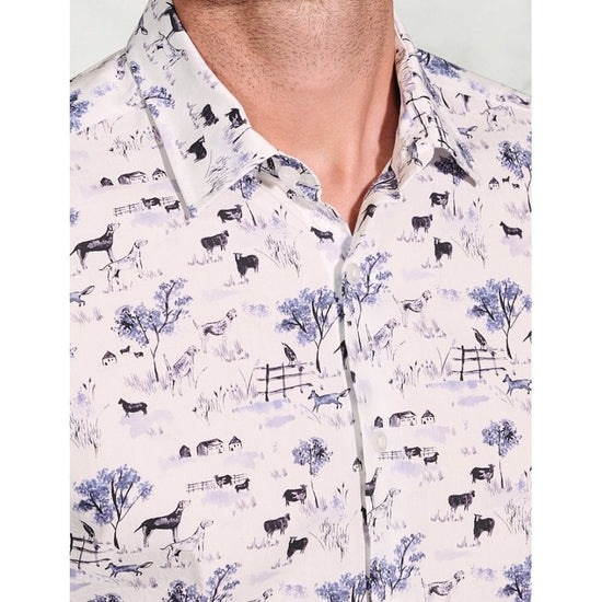 Young Ideas/Henmores - Country Print Shirt - Ecru Acorn Print - S