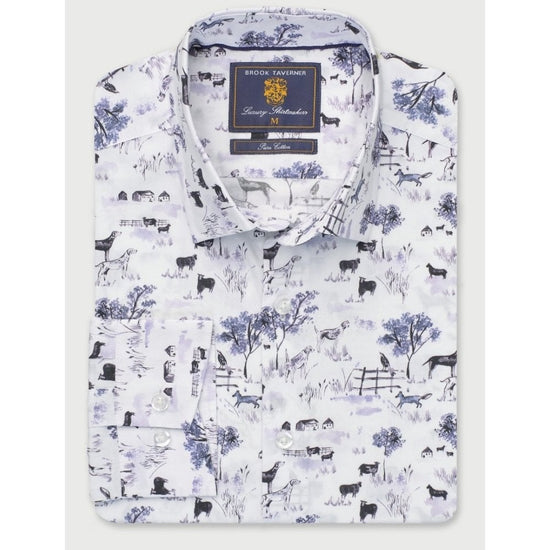 Young Ideas/Henmores - Country Print Shirt - Ecru Acorn Print - S