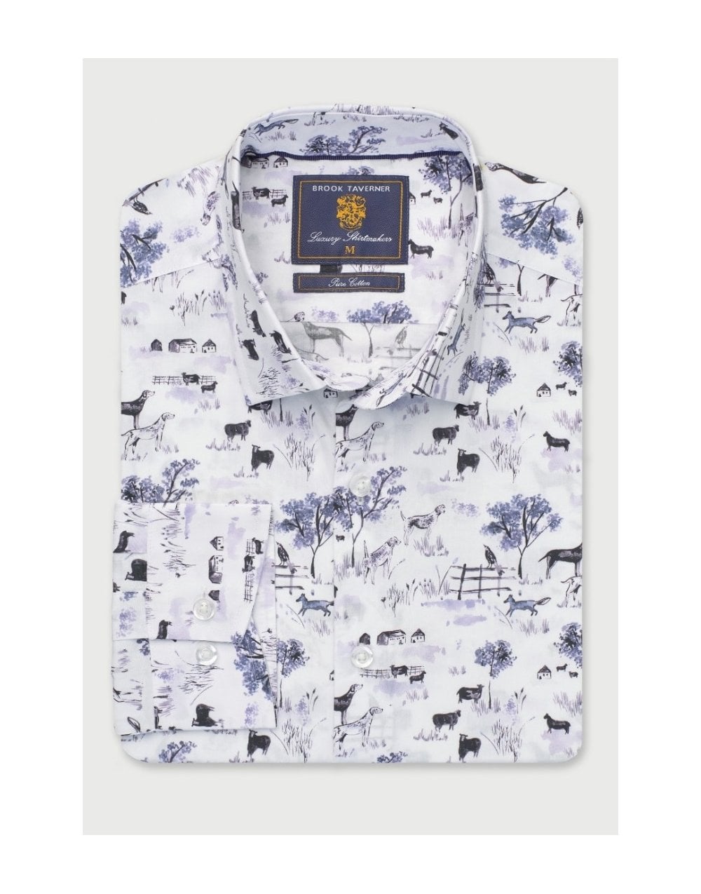 Young Ideas/Henmores - Country Print Shirt - Ecru Acorn Print - S