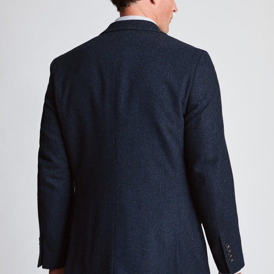 Young Ideas & Henmores -Dunster Tailored Fit Solid Tweed Blazer -Navy -40