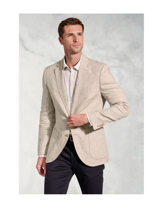 Young Ideas/Henmores - Eastwood tailored Fit Linen Blazer - Blue - 42