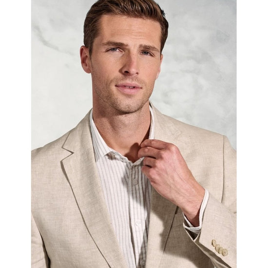 Young Ideas/Henmores - Eastwood tailored Fit Linen Blazer - Blue - 42