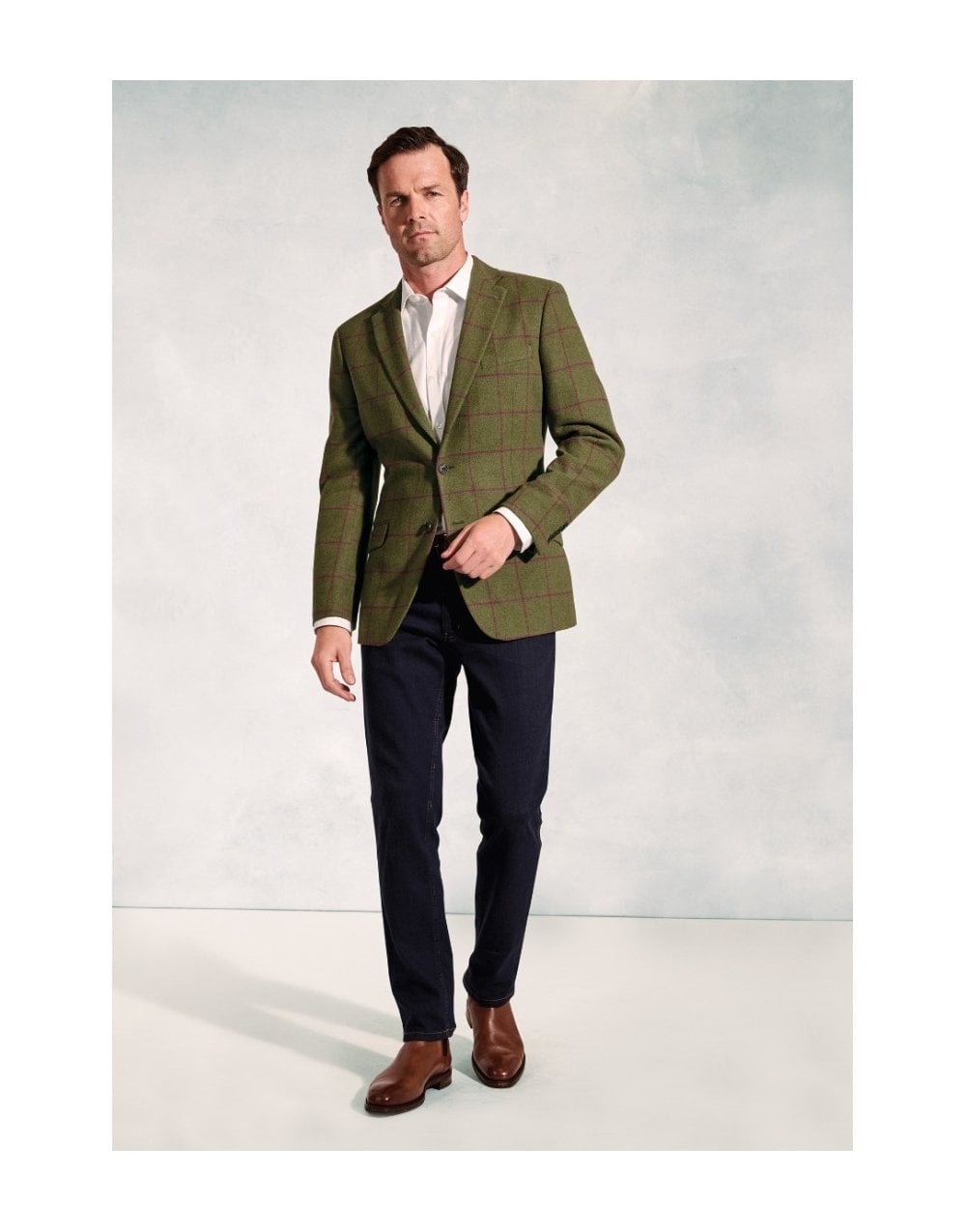 Young Ideas/Henmores - Edlingham Classic Fit Jacket - Moss Check - 42