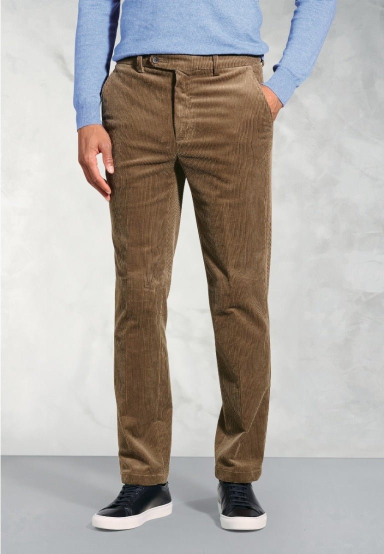 Young Ideas & Henmores -Ellroy Regular Fit Cord Trousers -Camel -36x29