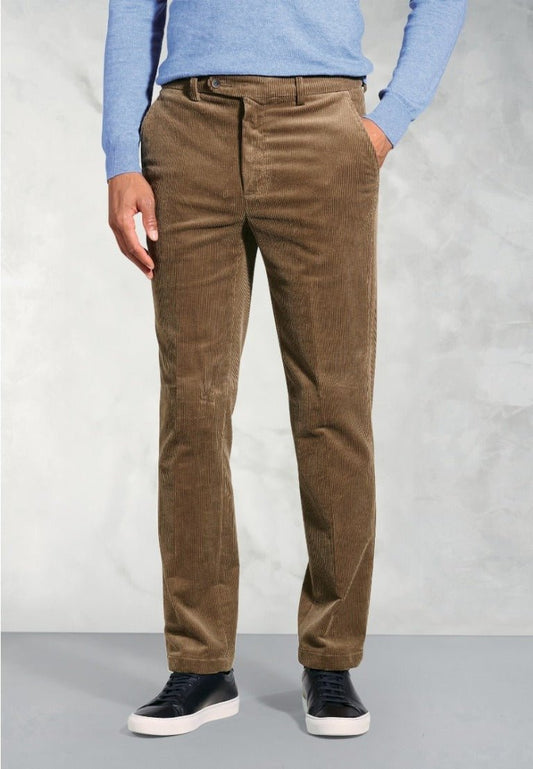 Young Ideas & Henmores -Ellroy Regular Fit Cord Trousers -Camel -36x29