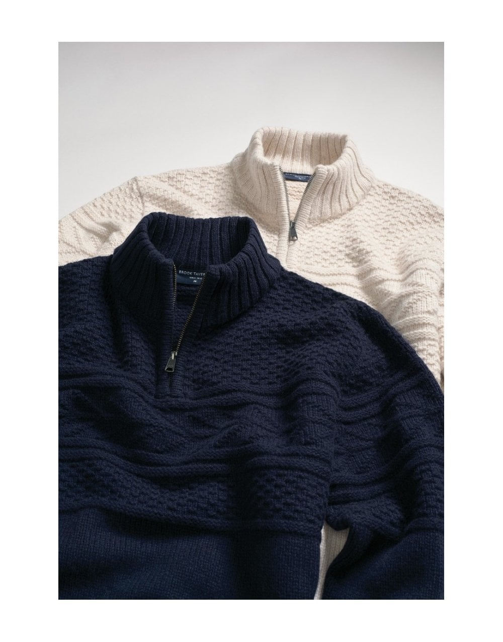 Young Ideas/Henmores - Eton Tonal Guernsey Knitted Jumper - Navy - M