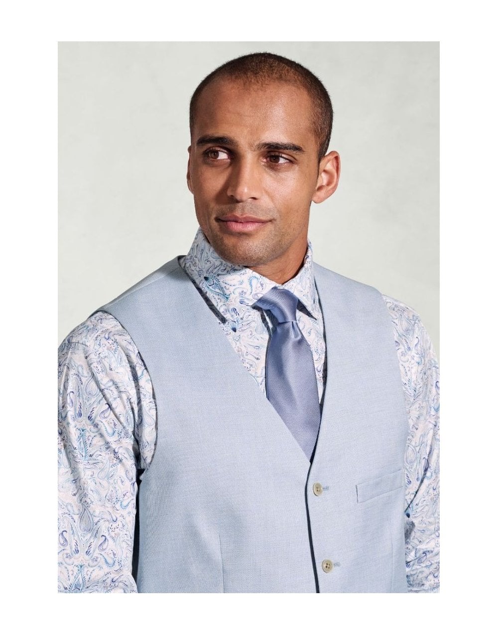 Young Ideas/Henmores - Hardy Lined Waistcoat - Light Blue - 42