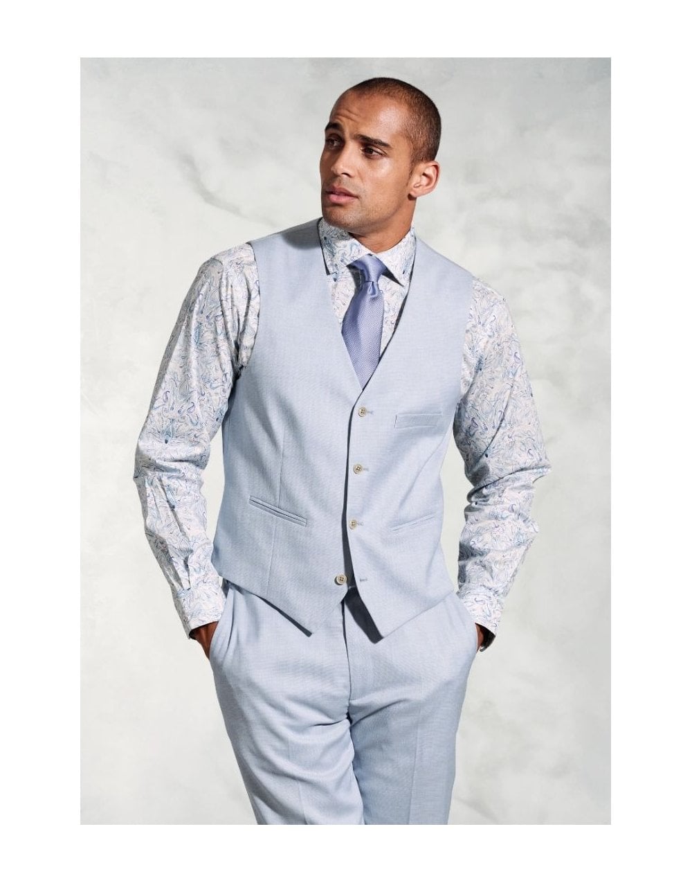 Young Ideas/Henmores - Hardy Lined Waistcoat - Light Blue - 42