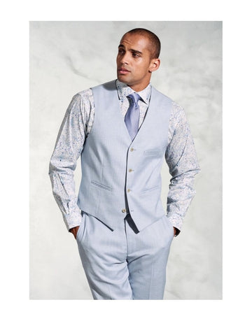 Young Ideas/Henmores - Hardy Lined Waistcoat - Light Blue - 42