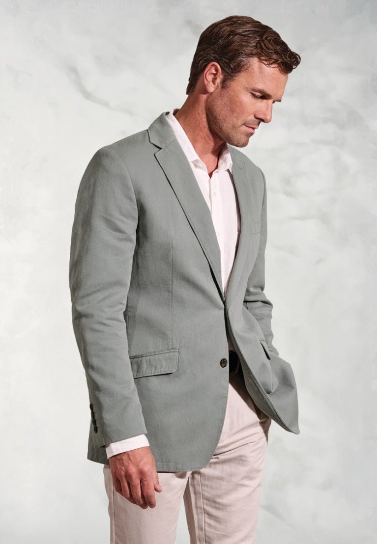 Young Ideas & Henmores - Hemsworth Cotton Blazer - Sage Green - 40
